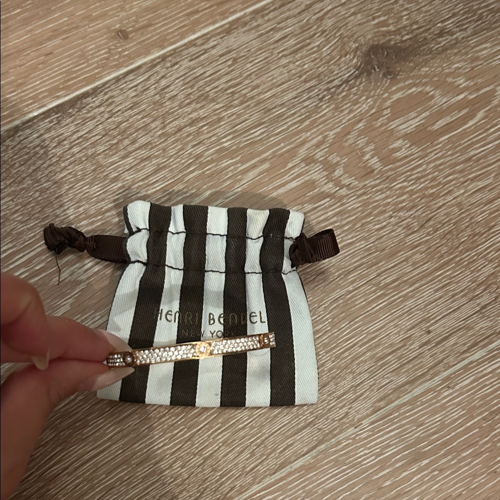 Henri Bendel Gold Bracelet with White Accents